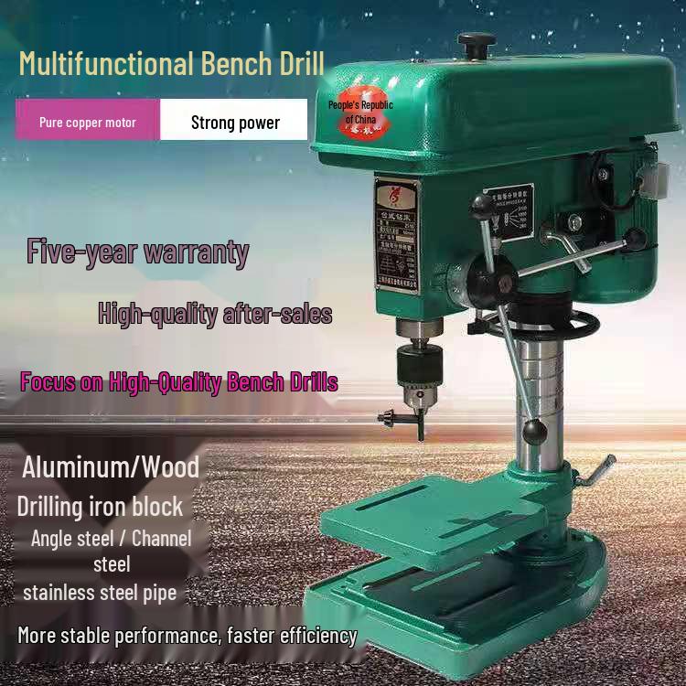 220V Multi-Function Woodworking Bench Drill with 16 Tools and Workbench