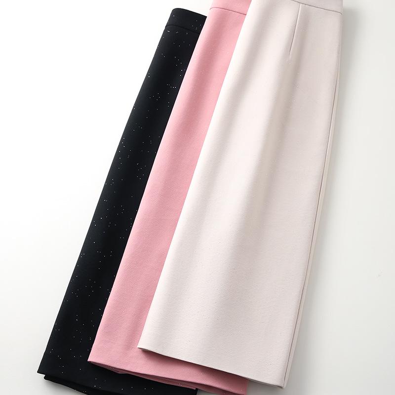 2025 Women's Black Midi High Waist Slimming Bodycon Skirt - New Spring/Summer Design