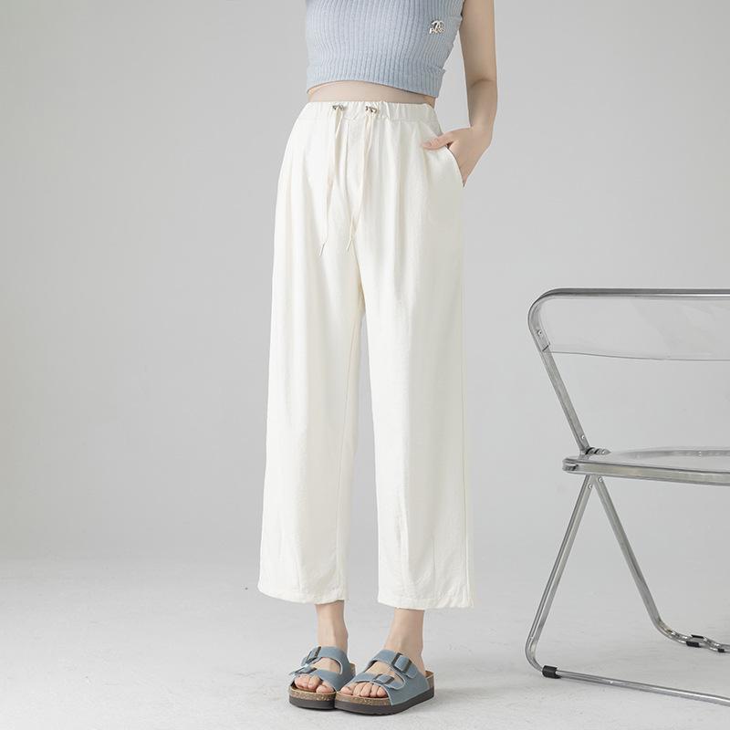 

Petite Maternity Wide-Leg Cropped Pants: Lightweight, Spring/Summer Harem Style with a Relaxed Fit M абрикосовий
