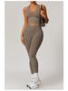 Europäische & Amerikanische High-Waist Po-Liftende Yogahose - Gerippter Bund Bauchkontrolle Fitness- & Laufleggings für Damen