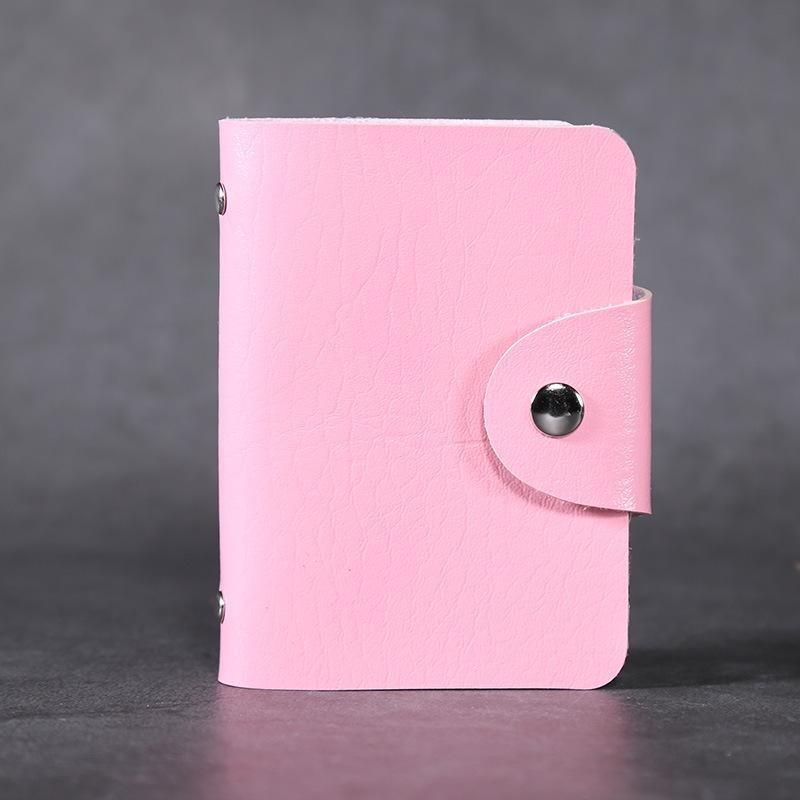 

Многоцветный карманный кошелек для визиток, ID и кредитных карт из искусственной кожи премиального качества pink