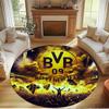 Borussia Dortmund Print Round Rug, Washable Floor Carpet, For Entryway Dorm Laundry Room Office Study, Home Decor Birthday Christmas Gift