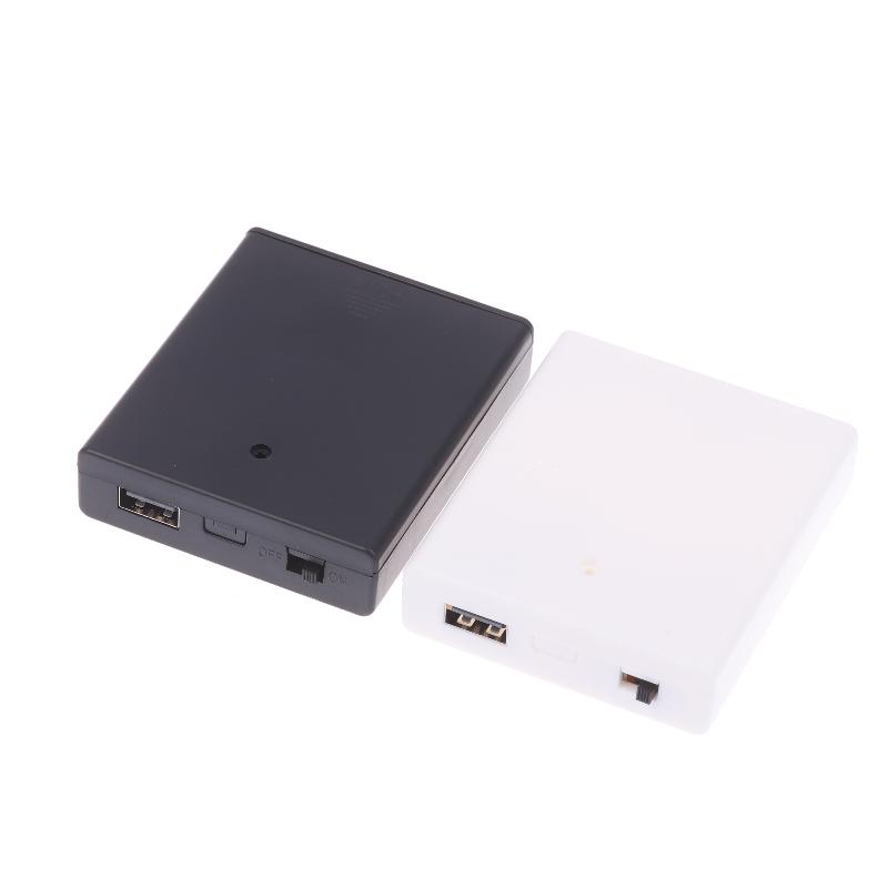 1 ks USB napájecí box na baterie přenosný mini držák na 4 AA baterie úložný box pouzdro pro příslušenství LED pásků