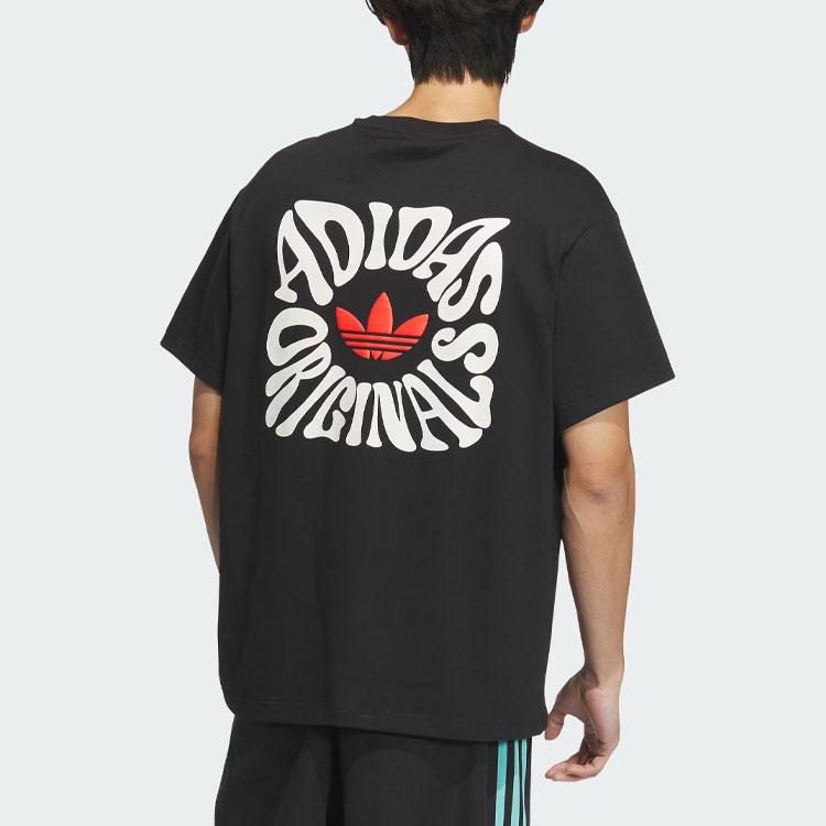 Adidas Originals Valentines Day Series Alphabet Print Sports Loose Short Sleeve T-Shirt Unisex Tops Black JE3470