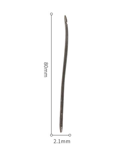 Wooden Handle Sewing Awl Hand Stitcher Leather Punch Tool Curved Crochet Diy Shoe Repair Hook Tool Leather Accessories