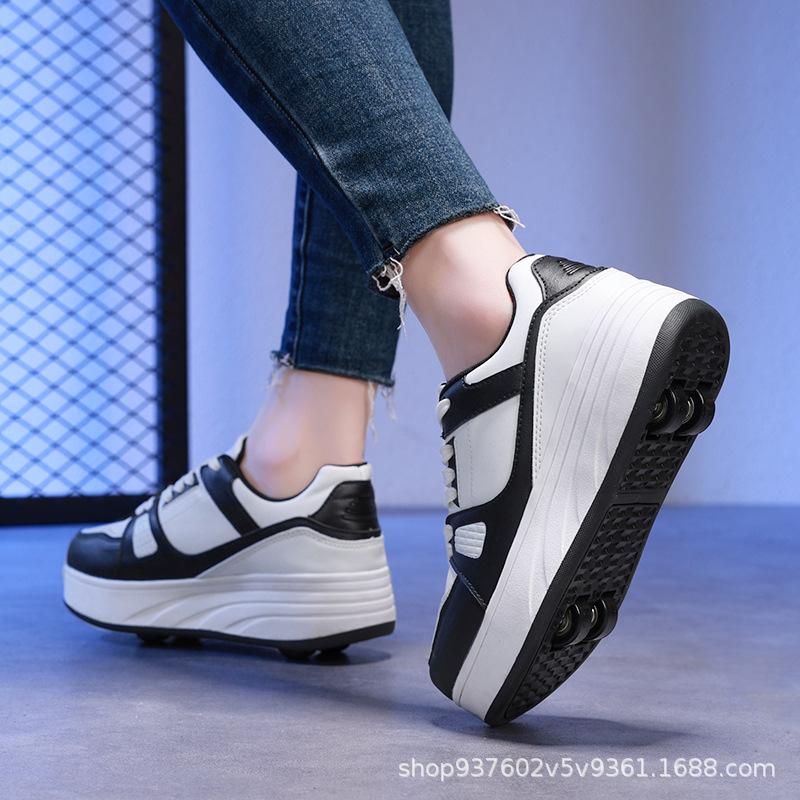 Rollschuhe Vierrädrige Kinder-Rollschuhe Herren- und Damen-Abnehmbare Ultraleicht-Version Schuhe mit Rollen