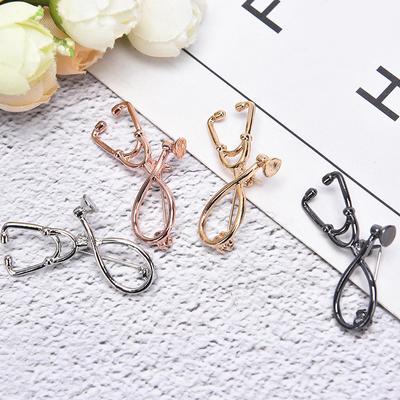 Fashion Trend Brooch Doctor Nurse'S Stethoscope Brooch Medical Jewelry Pin