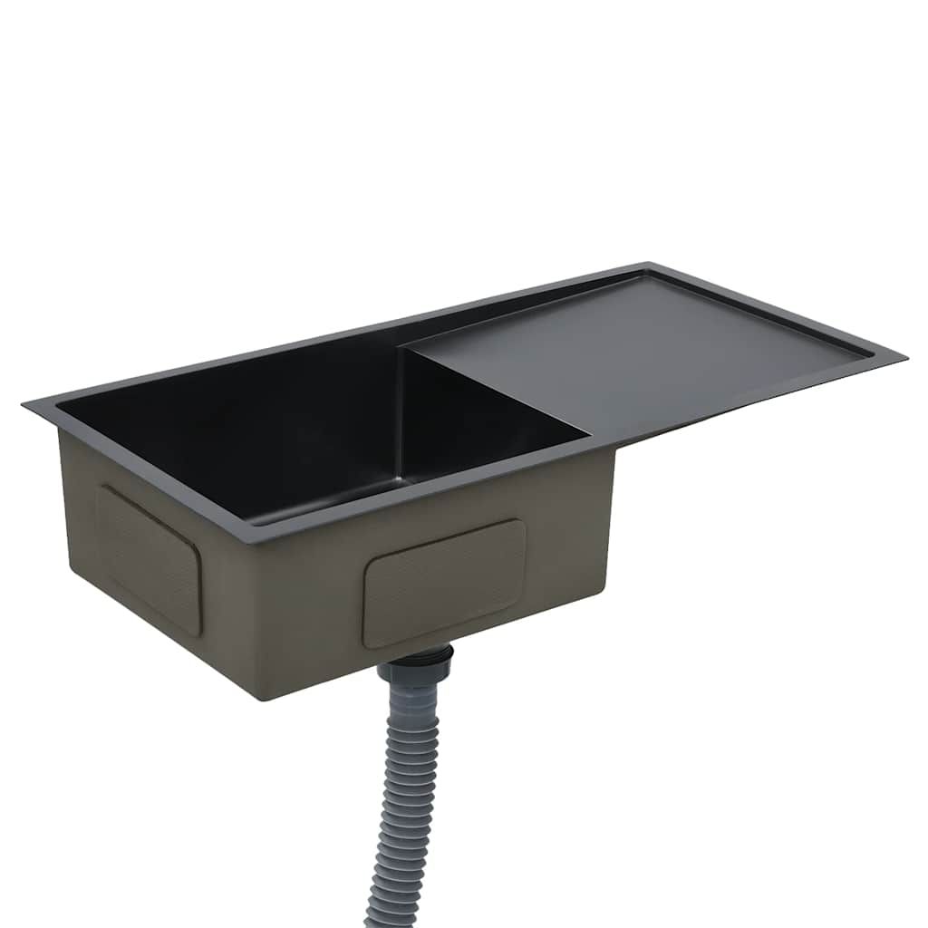 Handcrafted Kitchen Sink Black Stainless Steel