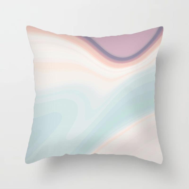 Luxury Home Decoration Pillowcase Simple Watercolor Flow Painting Office Sofa Car Cushion Cover