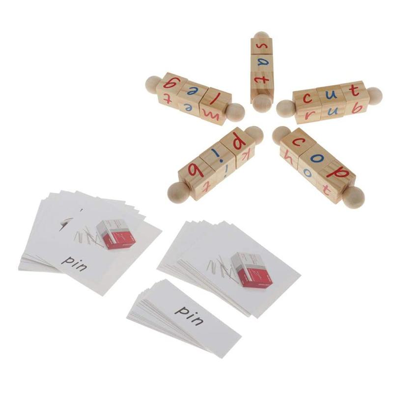Montessori Alphabet Wooden Phonetic Reading Blocks Firs Production Process For Kids Toddlers