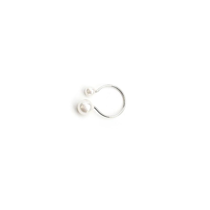 RACOHA Simple Line Pearl Ear Cuff (silver Pearl Ear Cuff)