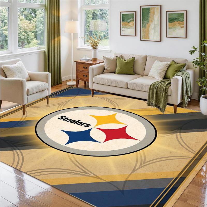Covor din Catifea Cristal cu Design Pittsburgh Steelers Covoraș Decorativ Moale pentru Dormitor Intrare