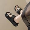 Augustine Platform Slippers Women's Wear 2025 New Summer Platform Silver with Skirt Rhinestone Cover Toe Sandals