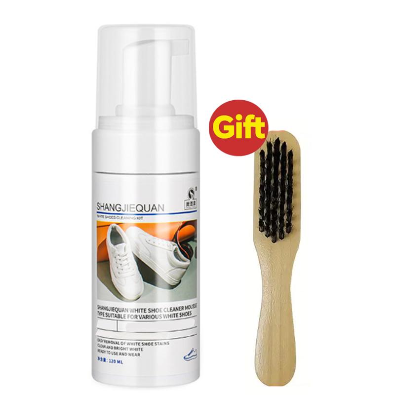 

[Waterless Stain Remover]Sports Shoe Cleaner with Brush,Mesh Sneakers & White Shoes Foam Mousse,Waterless Stain Remover 120ml 120ML send brush