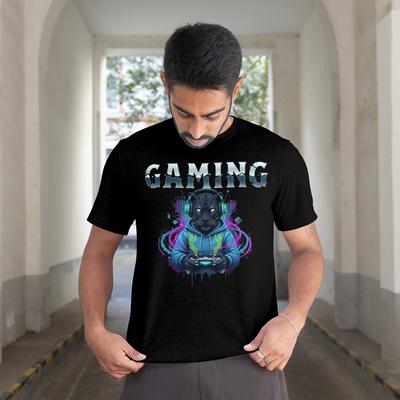 Gaming Panther Unisex T-Shirt, T-Shirt für Gaming-Liebhaber, Geschenk für Videospiel-Enthusiasten