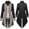 Costumes Cosplay de Performance Scénique pour Hommes Manteau Smoking Médiéval Steampunk Gothique Trench-coat Brodé Imprimé