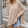 Women's Clothing Plus Size Fashion Knitwear Sweater Sexy Pullover V-neck