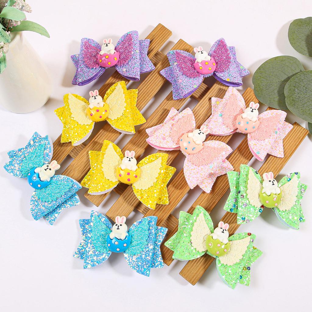 2/5 Stück Mädchen Ostertag Haarspangen Kinder Eier Hase Haarschleifen Haarspangen Ostertag Party Haaraccessoires für Party