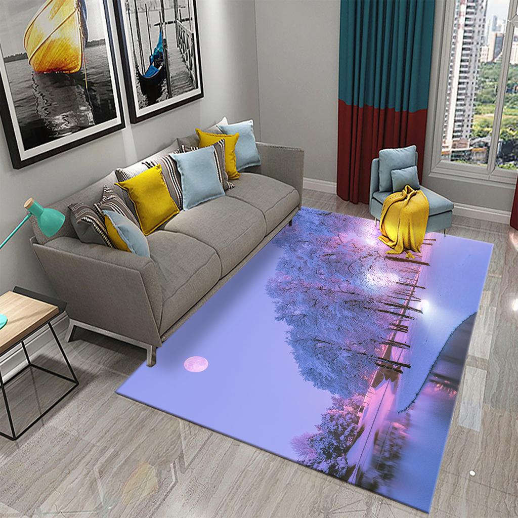 White Snow View Carpet Doormat Anti Slip Mat for Bathroom Kitchen Entrance Rugs Christmas Decor Bedroom Living Room Floor Carpet