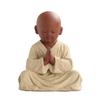 Creative Ceramic Blessing Little Monk Ornament Purple Sand Kung Fu Character Model Home Living Room Bedroom Tea Set Figurines