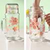 Cute Flower Cold Water Jug High Borosilicate Glass Drink Water Bottle With Lid Kitchen Housewares Ice Coffee Cups Camping Kettle