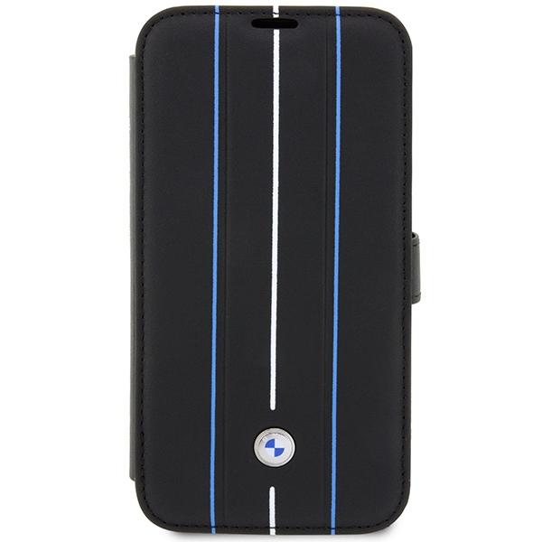 Case for iPhone 14 Pro BMW Leather with Flap Black