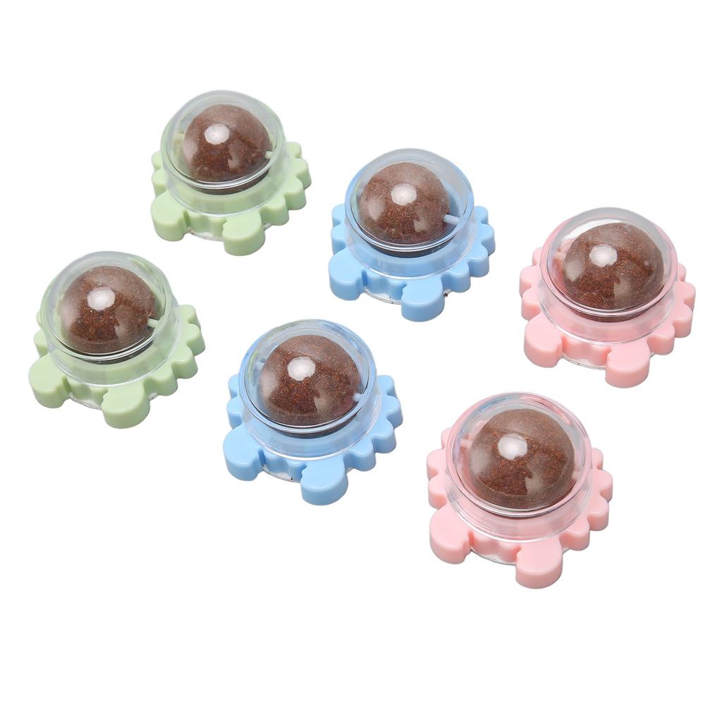 6 Stück Katzenminze Ball Spielzeug Zahnreinigung Schleifen Interaktiv Langeweile Abbau Klebende Katze Leckball