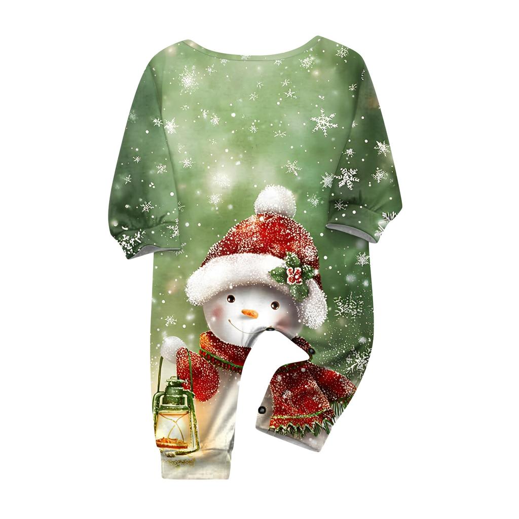 Family Matching Print Sets Pajamas Loungewear Outfits Family Matching Long Sleeve Tops+Pants Set