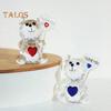 Figura de oso transparente, regalo de San Valentín, adorno de oso de cristal sintético con texto "Te amo", estatua de oso coleccionable de mesa para regalo de boda, fiesta de cumpleaños