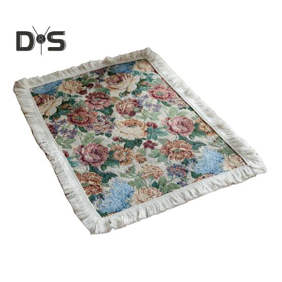 Tischset mit Quaste, pastoralem Stil, Blumen-Ölgemälde, ästhetische runde Form, Partys, Hochzeiten, Bankette, Tischdekoration, Abendessen-Matte