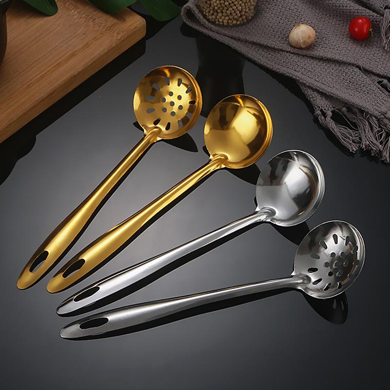 Stainless Steel Colander Metal Spoon Noodle Spoon Colander Practical Pasta Tool Soup Scoop Kitchen Accessories