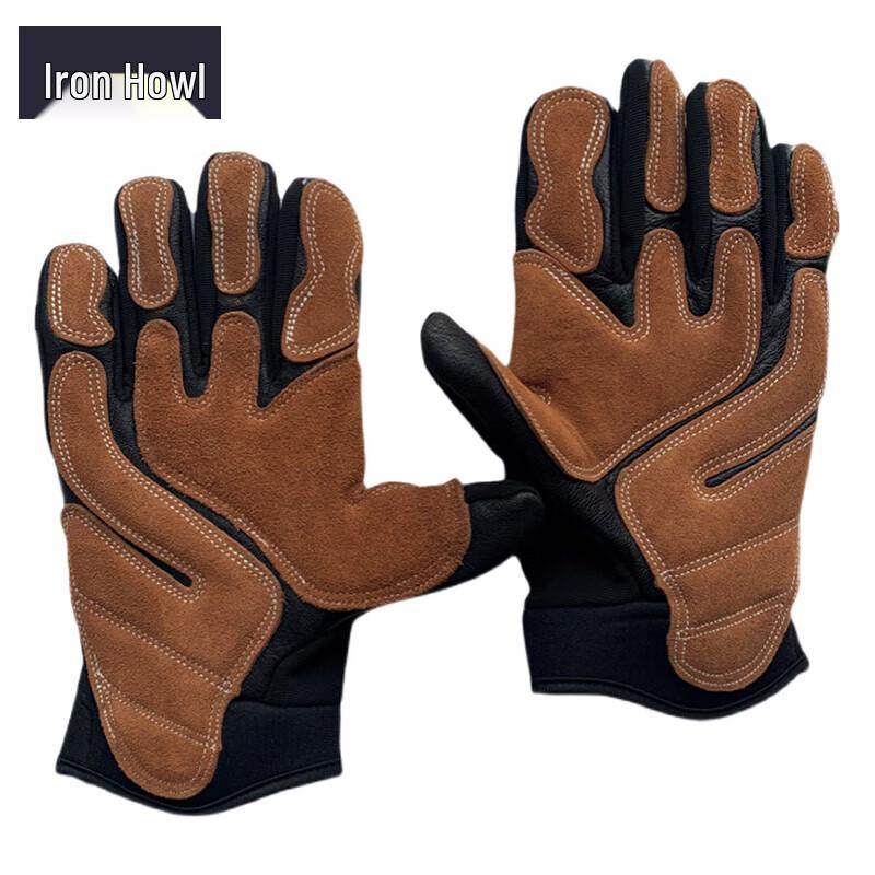 TieXiao Double-Layer Cowhide Tactical Gloves