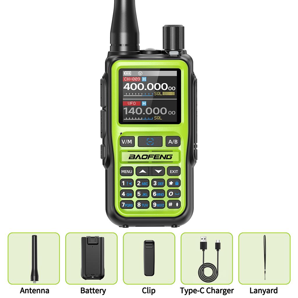 BAOFENG UV-5R Mini Walkie Talkie Air Band Bluetooth Programming Wireless Copy Frequency 999CH Full Band Long Range Two Way Radio