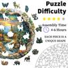 3D Wooden Circular Puzzle - Green Forest Sunset Scene, Family Game Activities, Wooden Home Decoration Gifts