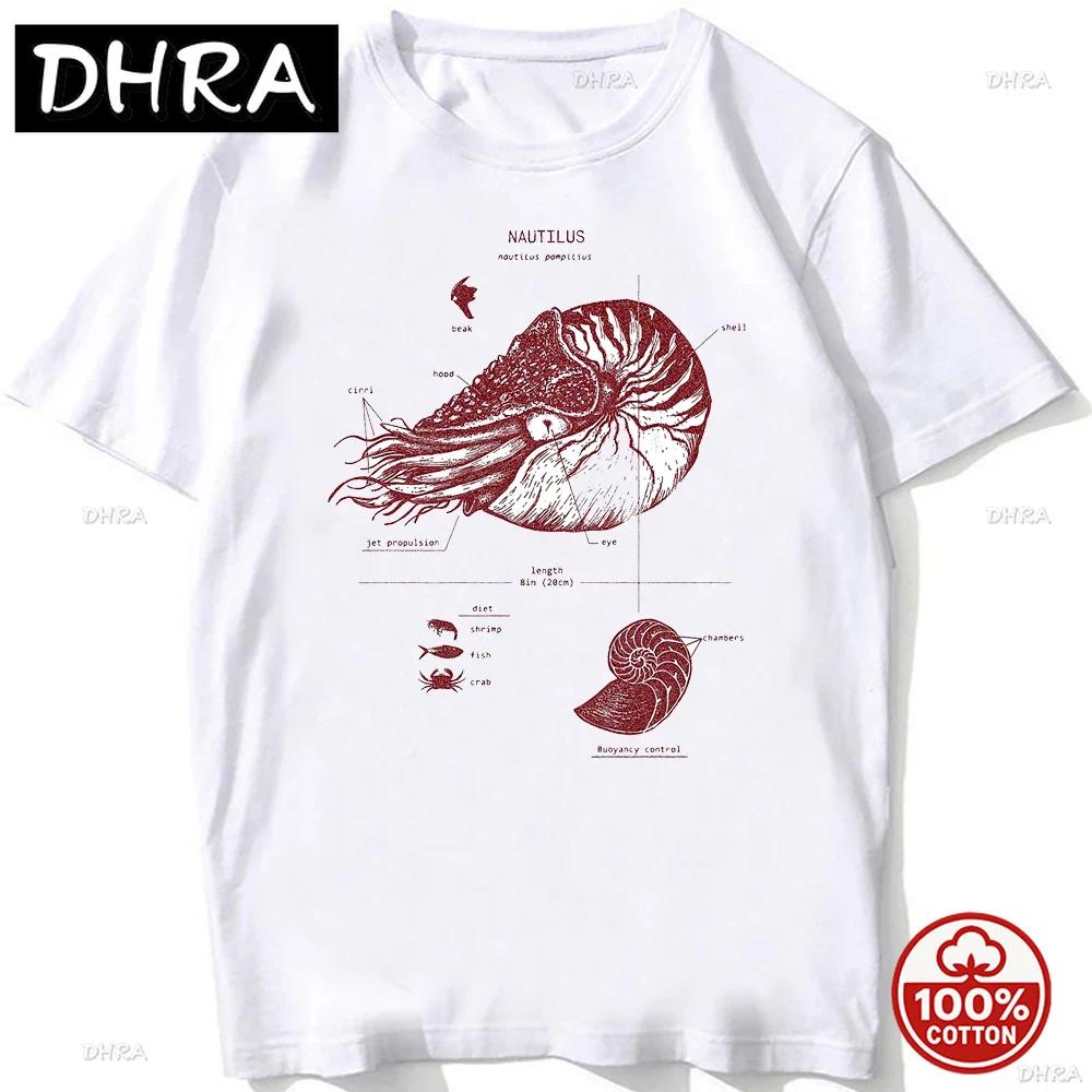 Whale Shark Anatomy Biology Tshirt Unisex Hip Hop Casual Soft Cotton Loose Oneck Tshirts Beach Diving White Tshirt Vintage Tees