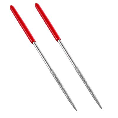 Industrial Diamond Files Needle File Silver Tone + Red 2 Pcs