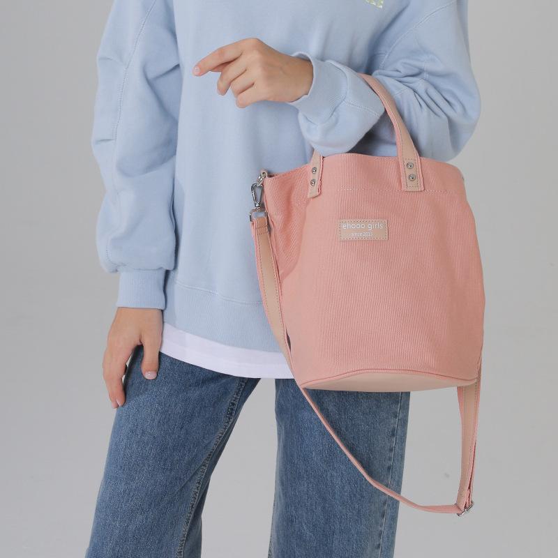 Canvas Bag Niche Design Bucket Bag Women's Shoulder Messenger Bag Commuter Versatile Handbag Small Bag