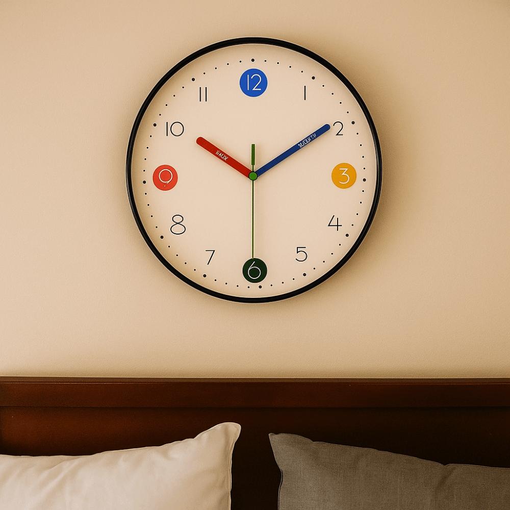 Mute Electronic Color Clock Colorful Learning Wall Hanging Clock Early Education Wall Clock Home