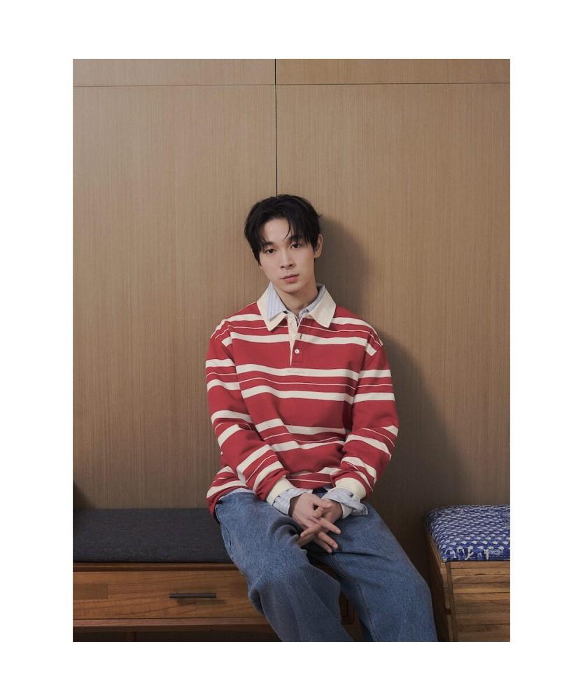 8seconds Striped Collar Shirt Red
