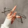 Retro Cat Eye Holder Women's Fashionable Photochromic Anti Blue Light Glasses Metal Frame Glasses Party Glasses