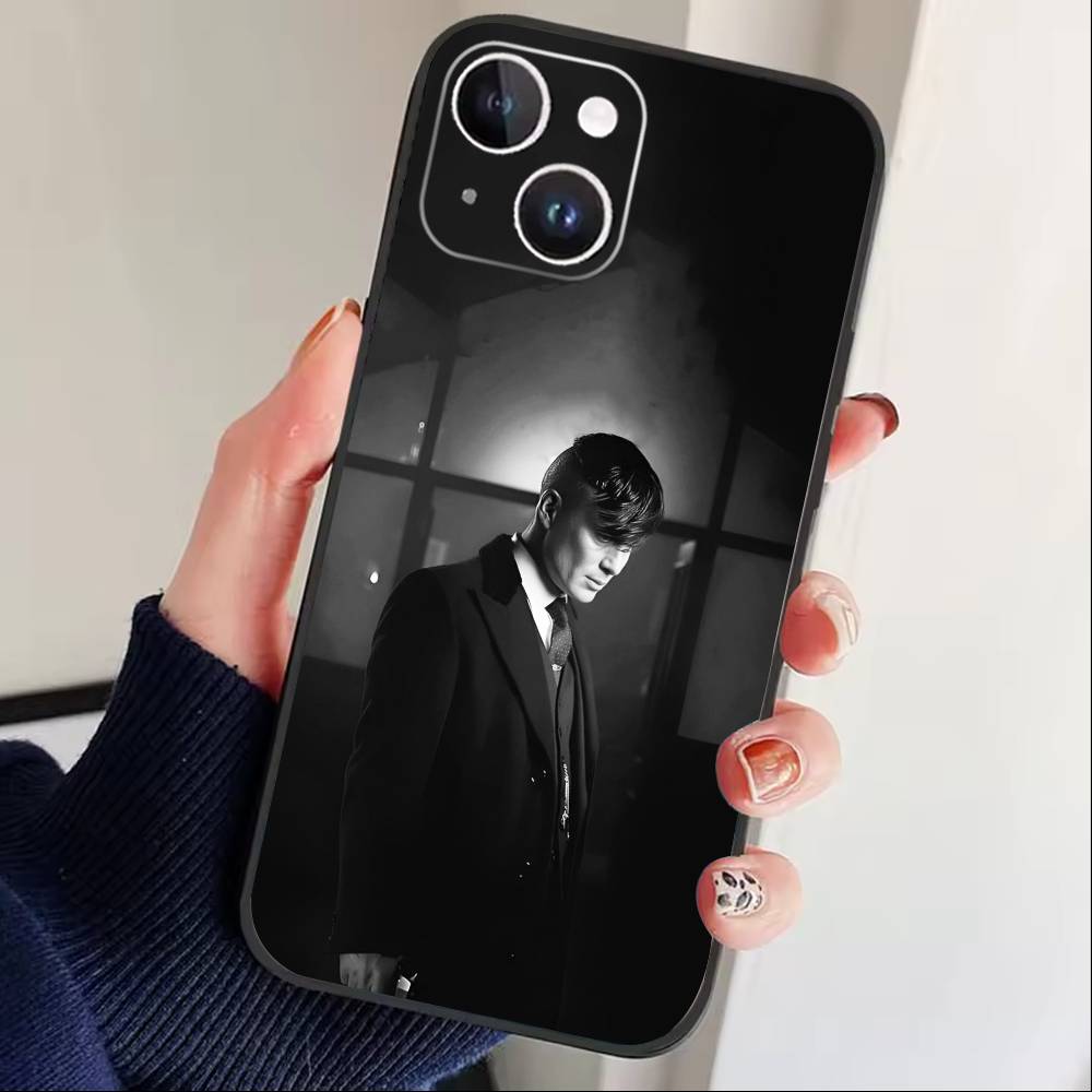 T-Peaky Blinders Coole Telefoonhoesje Voor iPhone 17 16 15 14 13 12 Max Plus Siliconen Zwarte Cover