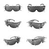 Eye-Catching Punk Studded Sunglasses for Shows Cosplay and Livehouse Concert Accessories