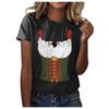 Women's Casual Pullover Short Sleeve T-Shirt Oktoberfest Print Crew Neck Top Lightweight Soft Fabric Comfortable Fit