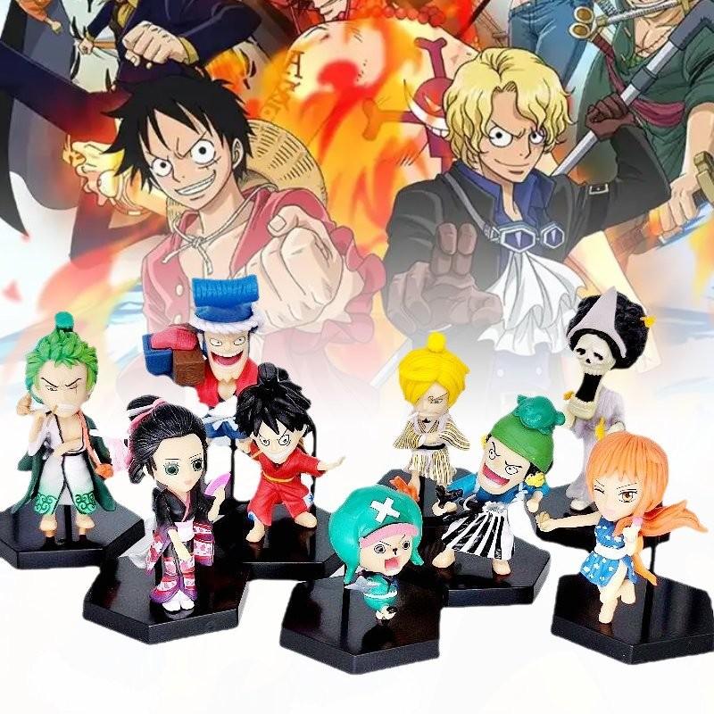 9pcs One Piece Role Pvc Toy Model Desktop Decoration Children Gift Christmas