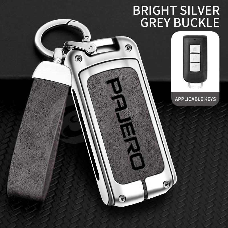 xkhr10 Zinc Alloy Car Key Cover Case Holder Shell Protector for Mitsubishi Pajero 2 v73 Sport Remote Key Bag Buckle Auto Accessories
