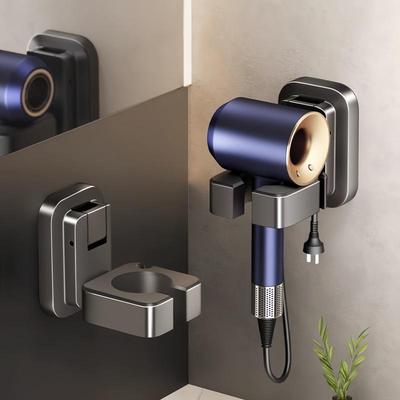 Suction Cup Wall-Mounted Hair Dryer Holder & Cord Organizer