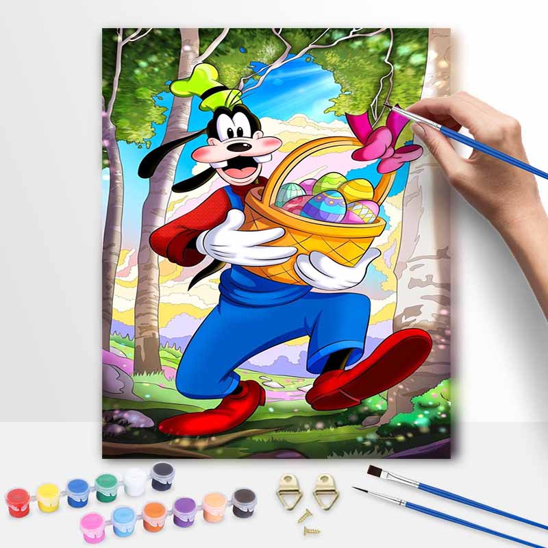 Disney Goofy Easter Egg Hunt Oil Painting Kit Home Decor Gift
