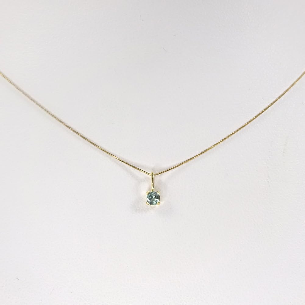 and My Jewelry 18K Alexandrite Pendant Necklace with 10K Yellow Gold Chain [Your Box] (Color-Changing, Approx. 2.7mm) (3018)