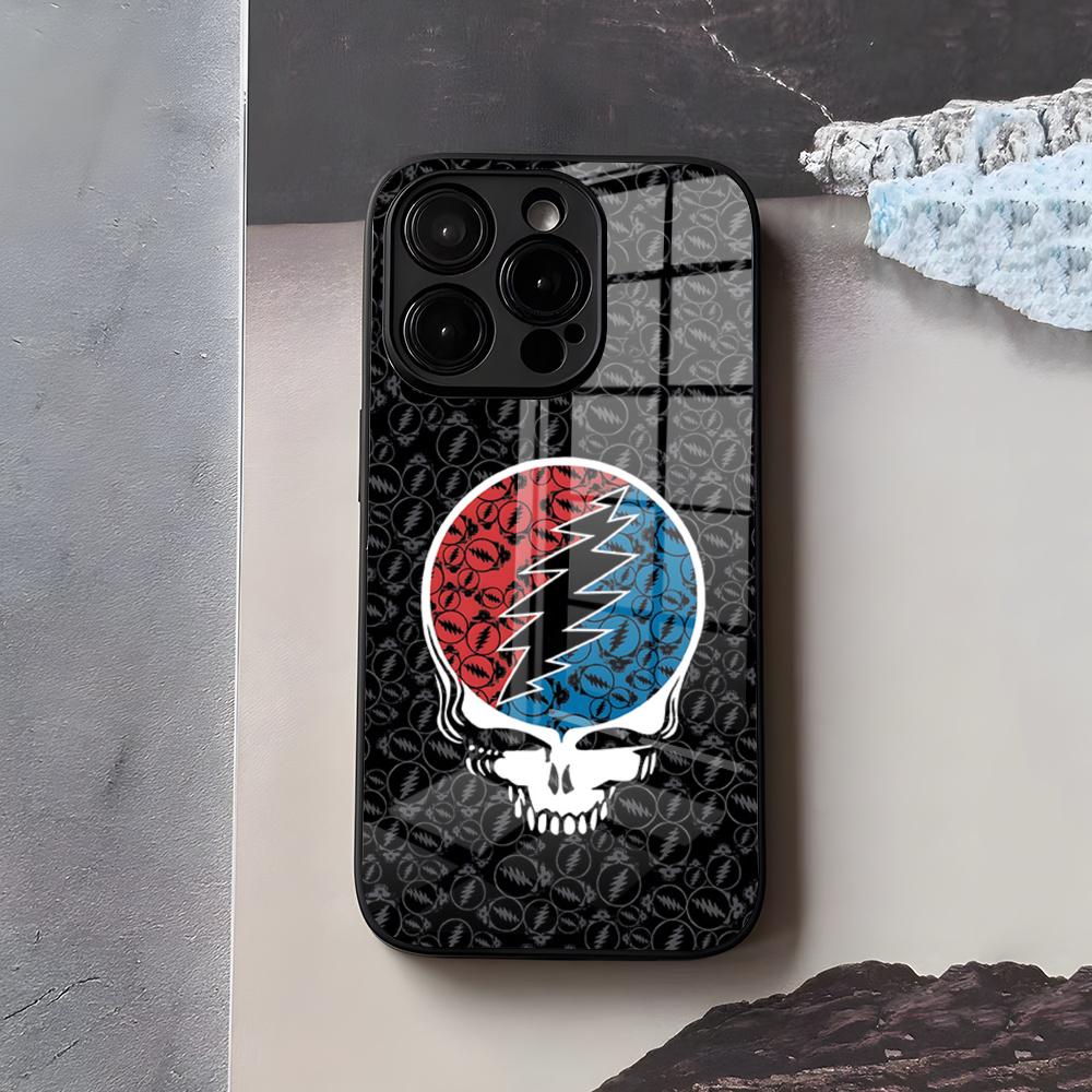 Hot Rock Band G-Grateful D-Dead Phone Case For IPhone 17 Air 16 E Pro Max 15 14 13 Mini 12 Pro 11 Max Plus Black Glass Cover