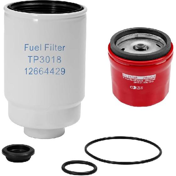 6.6 Duramax Diesel Fuel Filter With Seals | For 2001-2016 Chevy Silverado 2500 HD 3500 HD Express GMC Sierra 2500HD 3500HD Savana | Replaces# TP3018,